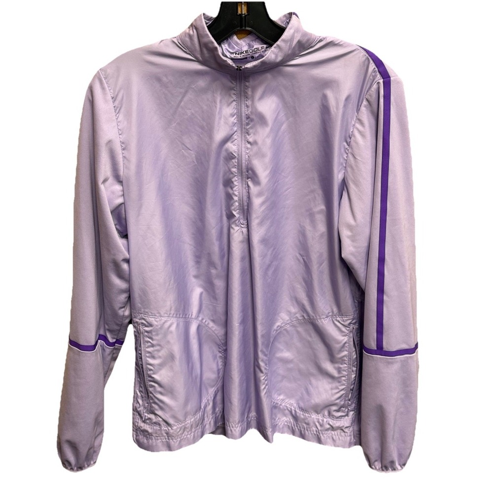 Nike Golf Stretch Windbreaker Pullover Reflective Purple Jacket Womens Large EUC